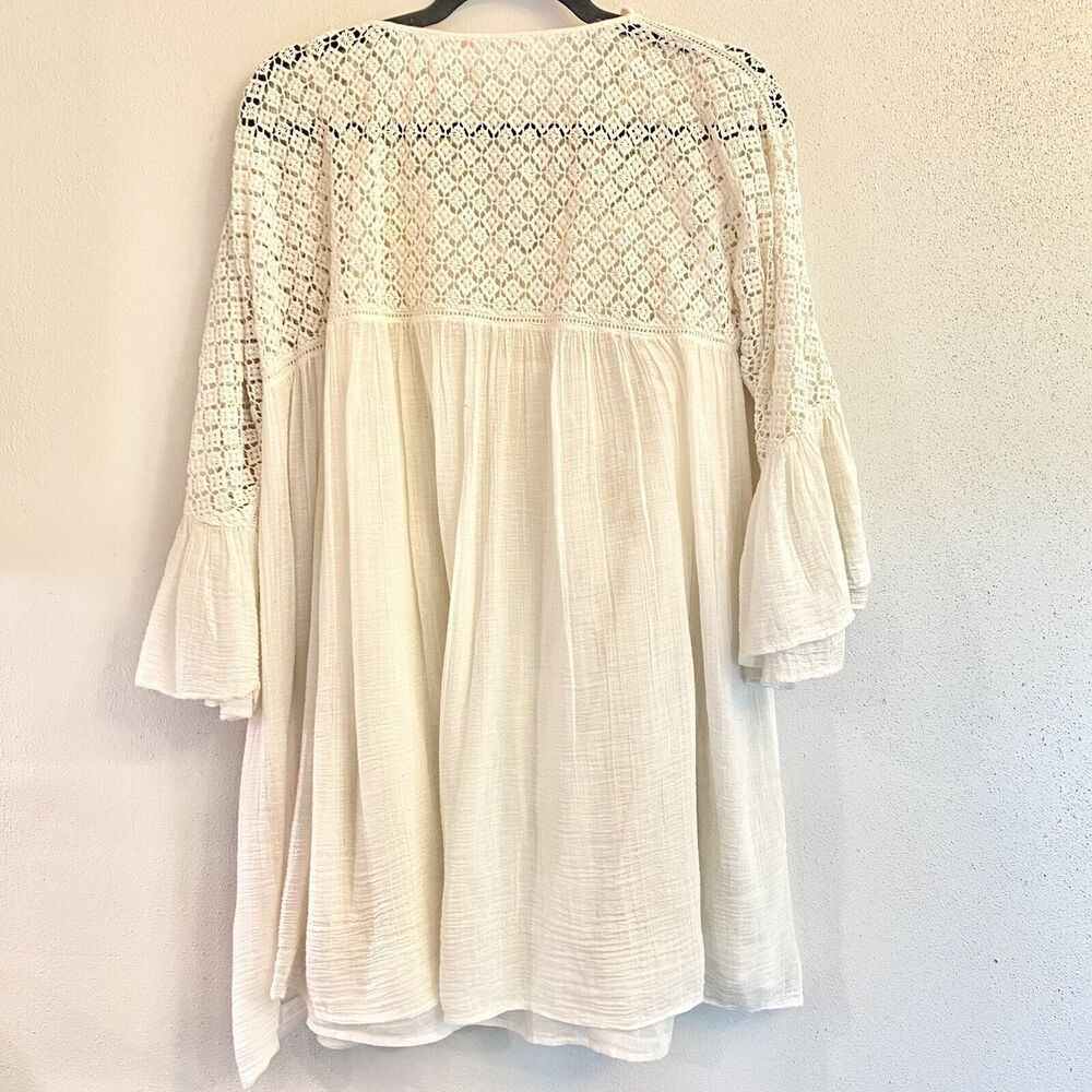 Zara Trafaluc Collection Women's Ivory Button Down Lace Blouse Size 8- Two Piece - Picture 8 of 9